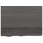 Piano Tavolo Marrone 80x60x(2-6) cm Rovere Massello Trattato