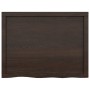Piano Tavolo Marrone 80x60x(2-6) cm Rovere Massello Trattato