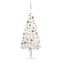 Albero di Natale Preilluminato con Palline Bianco 150 cm