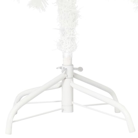 Albero di Natale Preilluminato con Palline Bianco 150 cm