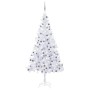 Albero di Natale Preilluminato Palline Bianco 210 cm 910 Rami