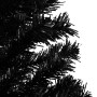 Albero di Natale Preilluminato con Palline Nero 240 cm PVC