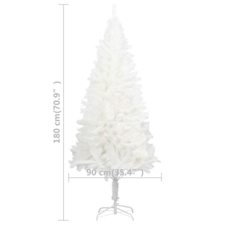 Albero di Natale Preilluminato con Palline Bianco 180 cm