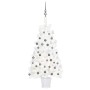 Albero di Natale Preilluminato con Palline Bianco 90 cm