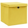 Contenitori con Coperchi 4 pz 28x28x28 cm Giallo