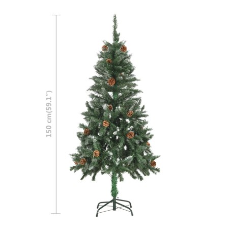 Albero di Natale Preilluminato con Palline e Pigne 150 cm