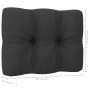 Set Divani da Giardino 10 pz con Cuscini in Pino Massello Nero