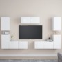 Set Mobili Porta TV 7 pz Bianco in Legno Multistrato