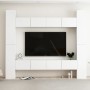 Set Mobili Porta TV 8 pz Bianco in Legno Multistrato