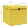 Contenitori con Coperchi 4 pz 28x28x28 cm Giallo