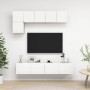 Set di Mobili Porta TV 5 pz Bianco in Legno Multistrato