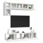 Set di Mobili Porta TV 5 pz Bianco in Legno Multistrato