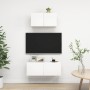 Set Mobili Porta TV 2 pz Bianco in Legno Multistrato