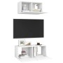 Set Mobili Porta TV 2 pz Bianco in Legno Multistrato