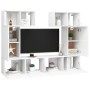 Set di Mobili Porta TV 6 pz Bianco in Legno Multistrato