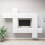 Set Mobili Porta TV 10 pz Bianco in Legno Multistrato