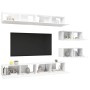 Set Mobili Porta TV 6 pz Bianco in Legno Multistrato