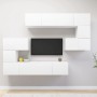 Set Mobili Porta TV 8 pz Bianco in Legno Multistrato