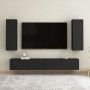 Set di Mobili Porta TV 4 pz Nero in Legno Multistrato