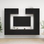 Set di Mobili Porta TV 6 pz Nero in Legno Multistrato