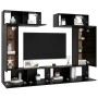 Set di Mobili Porta TV 6 pz Nero in Legno Multistrato