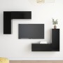 Set di Mobili Porta TV 4 pz Nero in Legno Multistrato