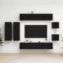 Set di Mobili Porta TV 8 pz Nero in Legno Multistrato