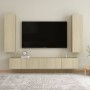 Set di Mobili Porta TV 4 pz Rovere Sonoma in Legno Multistrato