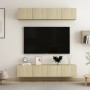 Mobili TV 4 pz Rovere Sonoma 80x30x30 cm in Legno Multistrato