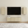 Set di Mobili Porta TV 4 pz Rovere Sonoma in Legno Multistrato