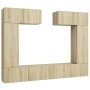 Set di Mobili Porta TV 6 pz Rovere Sonoma in Legno Multistrato