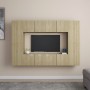 Set di Mobili Porta TV 8 pz Rovere Sonoma in Legno Multistrato