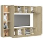 Set di Mobili Porta TV 8 pz Rovere Sonoma in Legno Multistrato