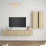 Set di Mobili Porta TV 4 pz Rovere Sonoma in Legno Multistrato