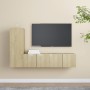 Set di Mobili Porta TV 3 pz Rovere Sonoma in Legno Multistrato