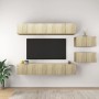 Mobili Porta TV 8 pz Rovere Sonoma in Legno Multistrato