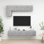 Set di Mobili Porta TV 5 pz Grigio Cemento in Legno Multistrato