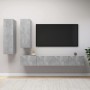 Set di Mobili Porta TV 4 pz Grigio Cemento in Legno Multistrato