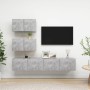 Set di Mobili Porta TV 4 pz Grigio Cemento in Legno Multistrato