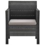 Set Divani da Giardino 3 pz con Cuscini in Rattan PP Antracite
