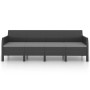 Set Divani da Giardino 3 pz con Cuscini in Rattan PP Antracite