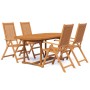 Set Mobili da Pranzo per Giardino 5 pz Legno Massello di Acacia