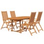 Set Mobili da Pranzo per Giardino 5 pz Legno Massello di Acacia