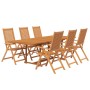Set Mobili da Pranzo per Giardino 7 pz Legno Massello di Acacia