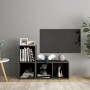 Mobili TV 2 pz Grigio Lucido 72x35x36,5 cm in Legno Multistrato