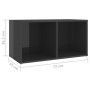 Mobili TV 2 pz Grigio Lucido 72x35x36,5 cm in Legno Multistrato