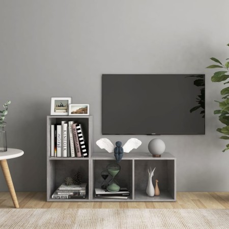 Mobili TV 2 pz Grigio Cemento 72x35x36,5cm in Legno Multistrato