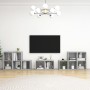 Set Mobile TV 8 pz Grigio Cemento in Legno Multistrato