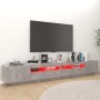 Mobile Porta TV con Luci LED Grigio Cemento 260x35x40 cm