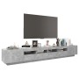 Mobile Porta TV con Luci LED Grigio Cemento 260x35x40 cm